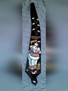 Ringling Bros. and Barnum & Bailey Circus Felix the Clown Tie. Vintage